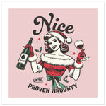 NICE Until Proven Naughty - Retro Christmas Fun | Holiday Art