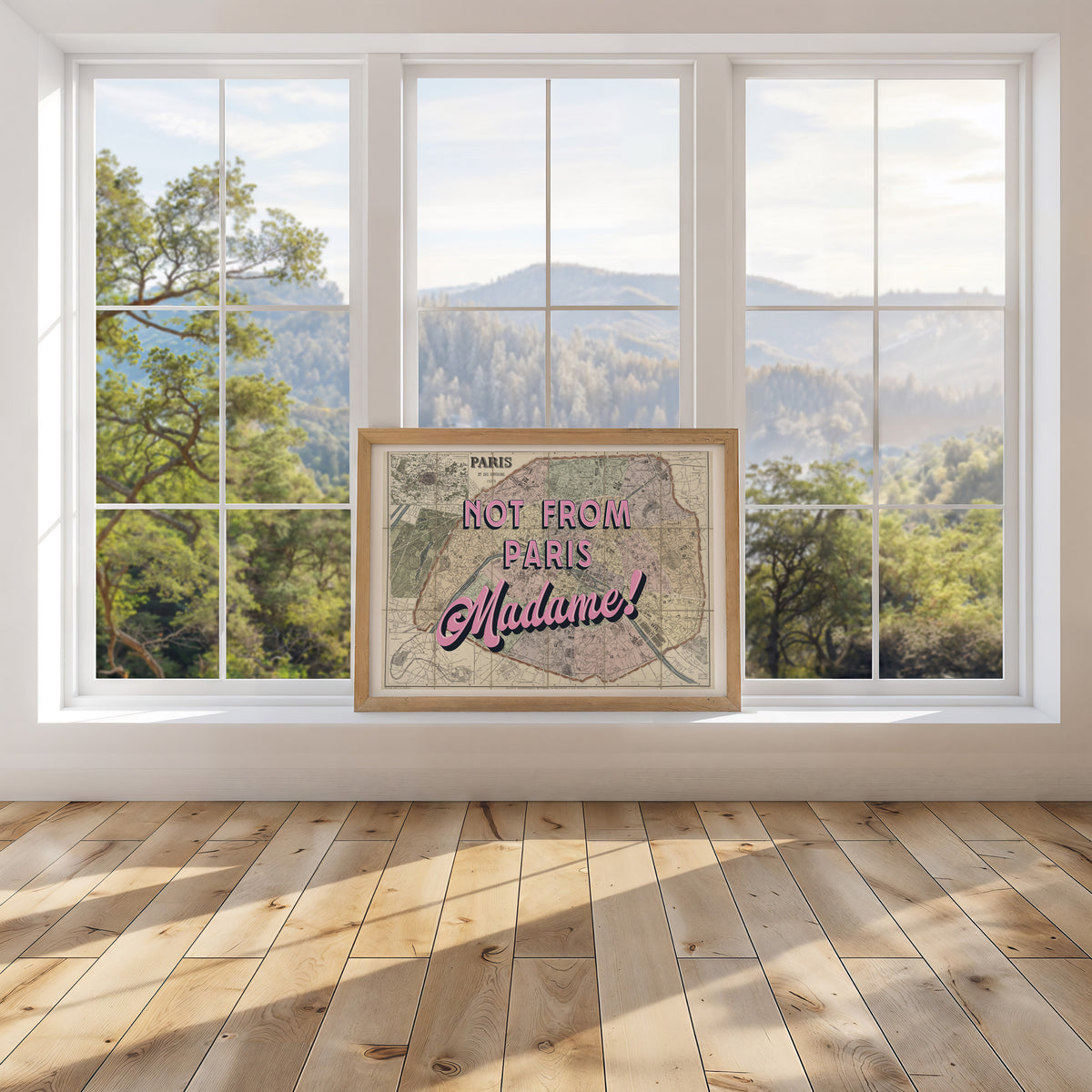 NOT FROM PARIS MADAME - Vintage Map Art Print | Wall Art