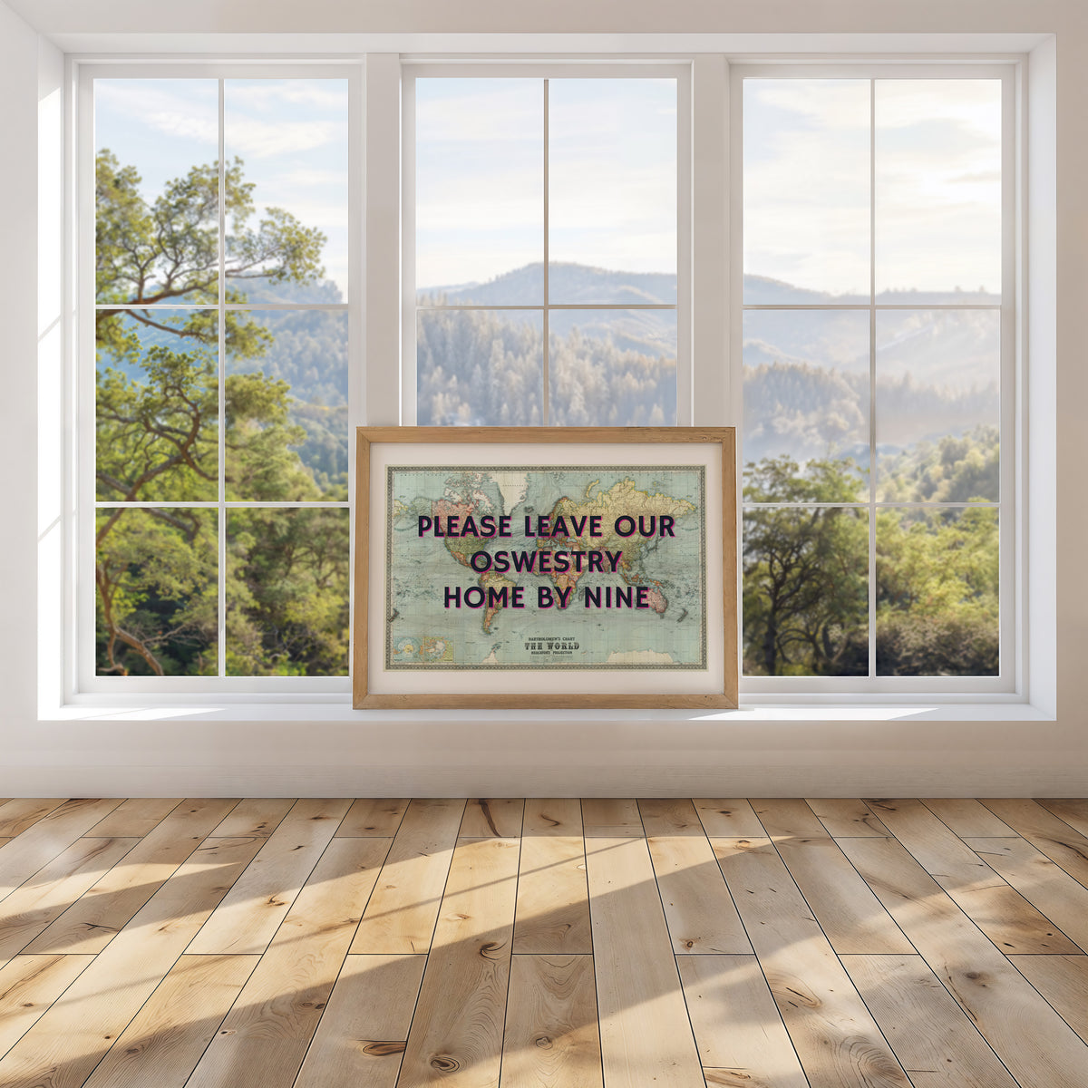 Please Leave By Nine - Tongue In Cheek Home Print | Wall Art
