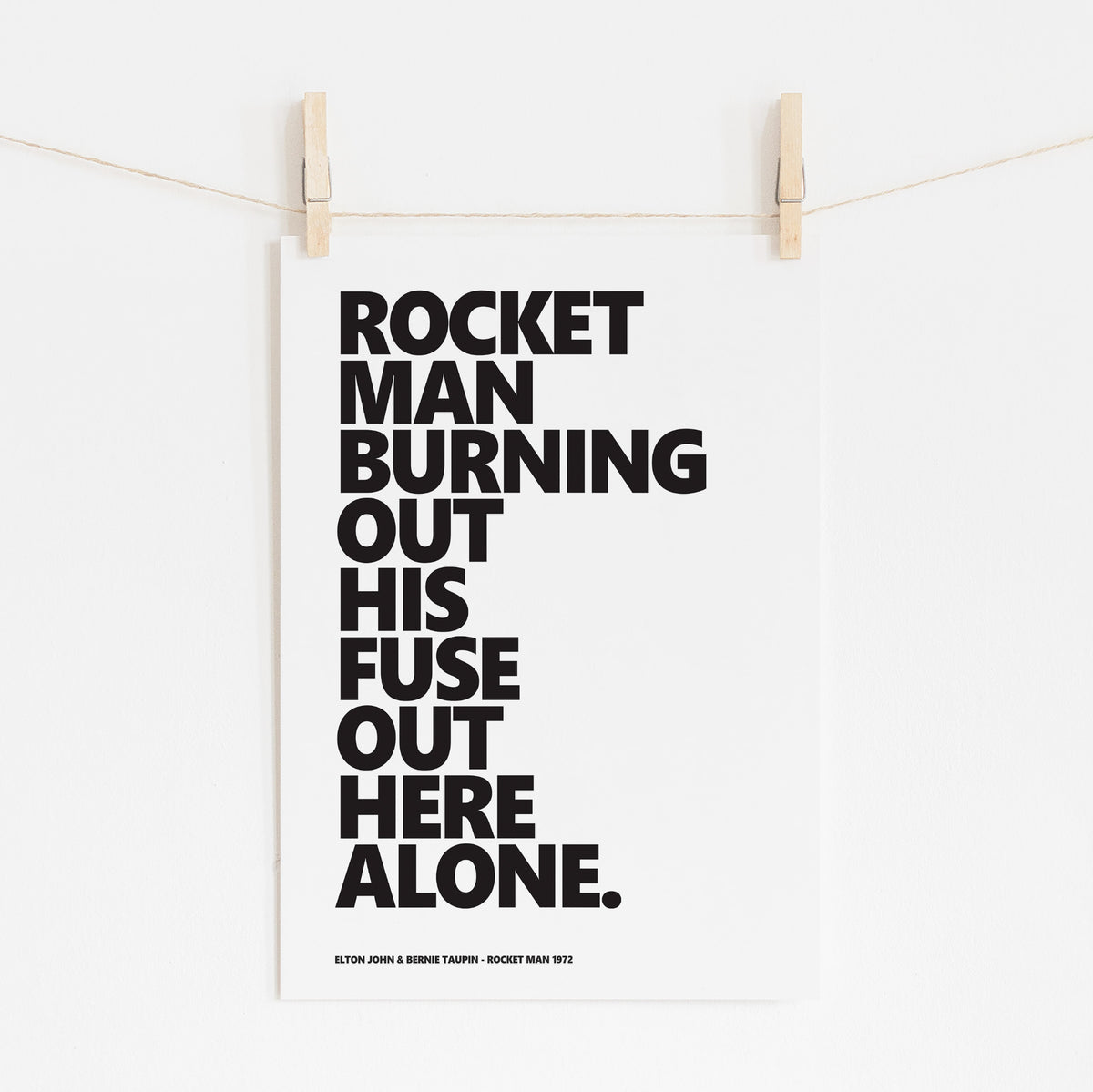 Rocket Man - Elton John Lyric Art | Music Prints