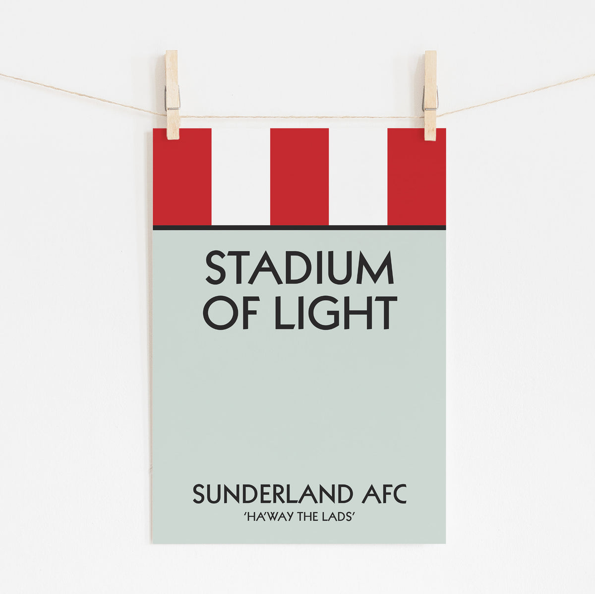 Stadium of Light - Sunderland Monopoly Print | Football Art