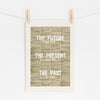 THE PRESENT - Vintage Dictionary Words Print | Motivational Art