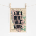 Never Walk Alone - Liverpool 1890 Map Art | Sports Decor