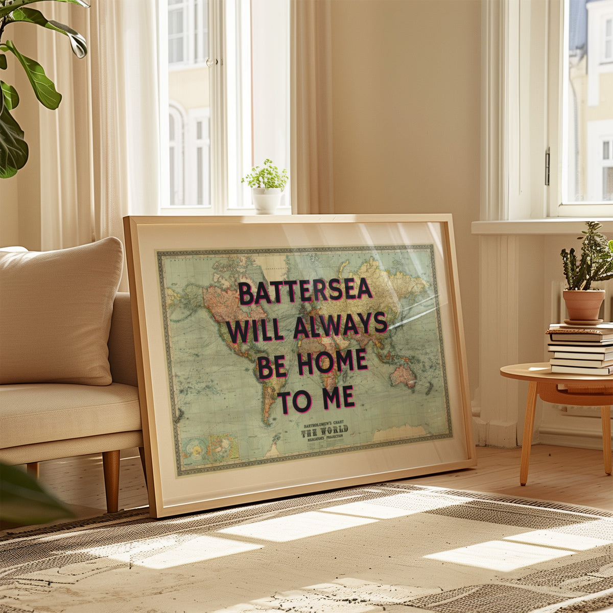 Your Town Home - Vintage World Chart Typography | Wall Art