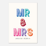 MR & MRS - Personalised Wedding Art | Custom Anniversary Gift