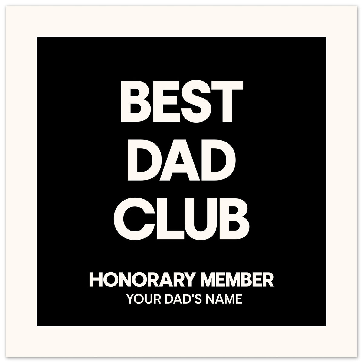 BEST DAD CLUB - Personalised Name Gift | Timmy Loves Art