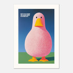 WHY FIT IN! - Pink Duck Statement Print | Animal Art