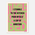 Tumble Outta Bed - Song Lyric Print — detail view | Timmy Loves Art