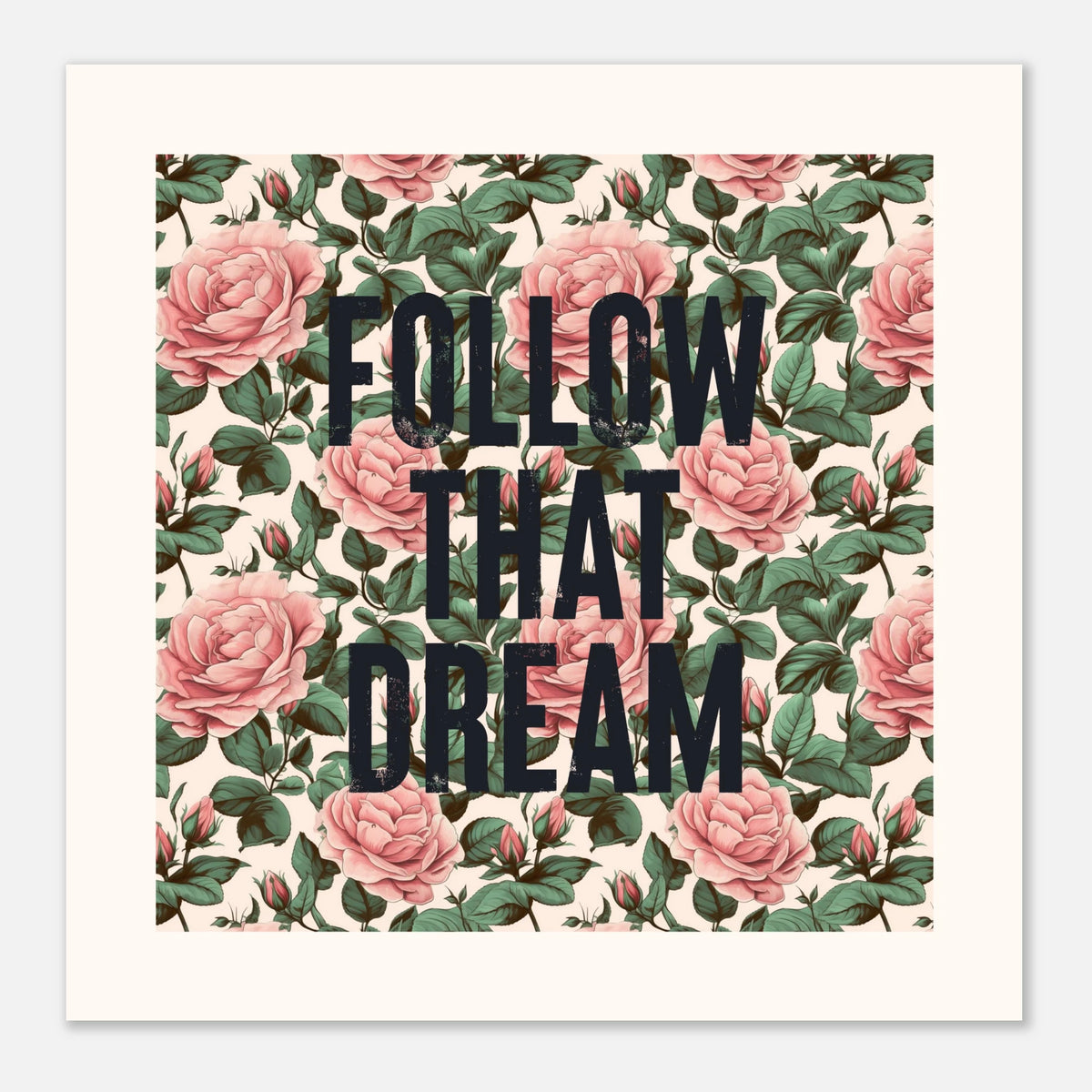 Follow That Dream - Vintage Floral Wall Art — detail view | Timmy Loves Art