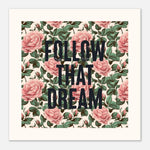 Follow That Dream - Vintage Floral Wall Art — detail view | Timmy Loves Art