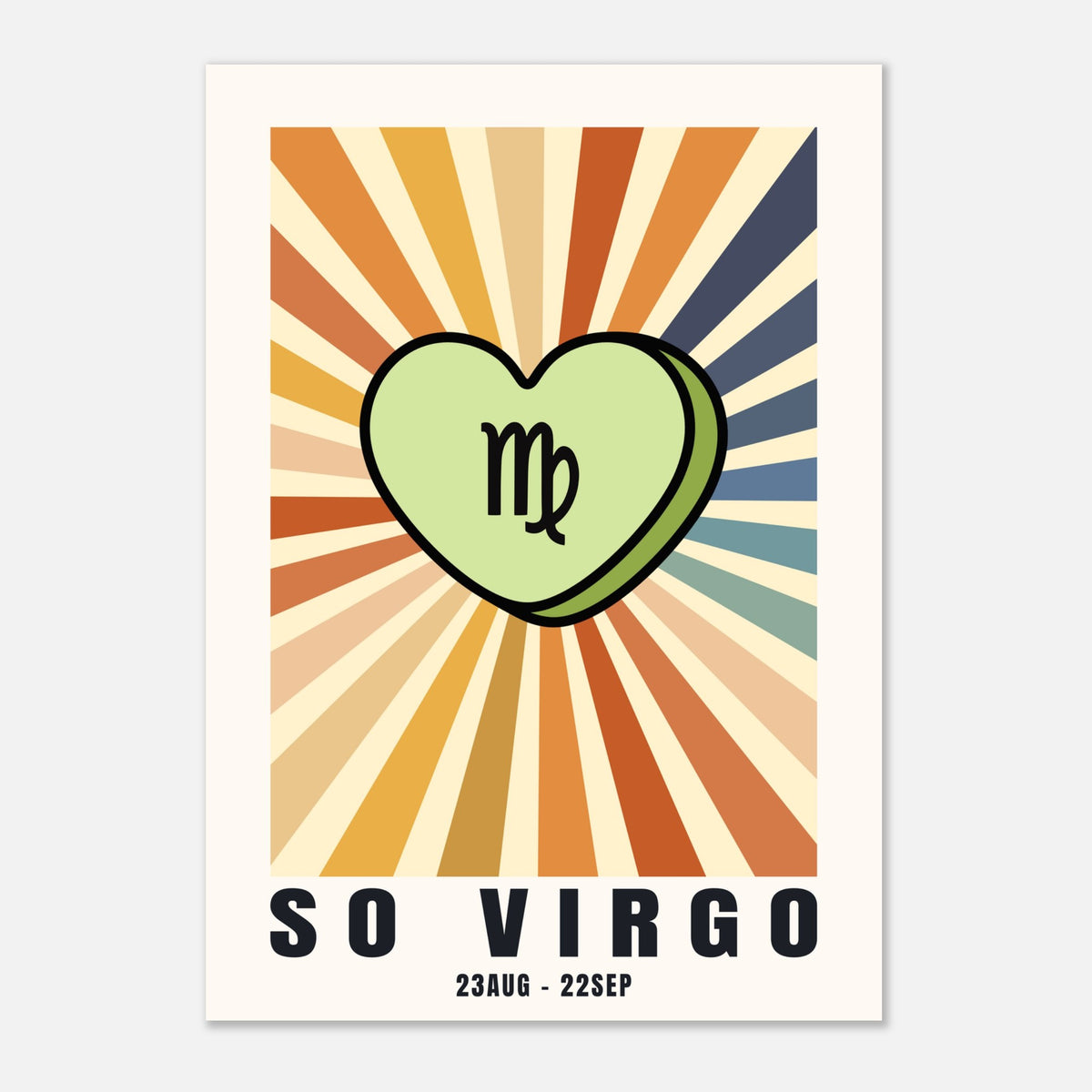 So Your Star Sign - Retro Sunburst Print | Zodiac Star Sign Wall Art