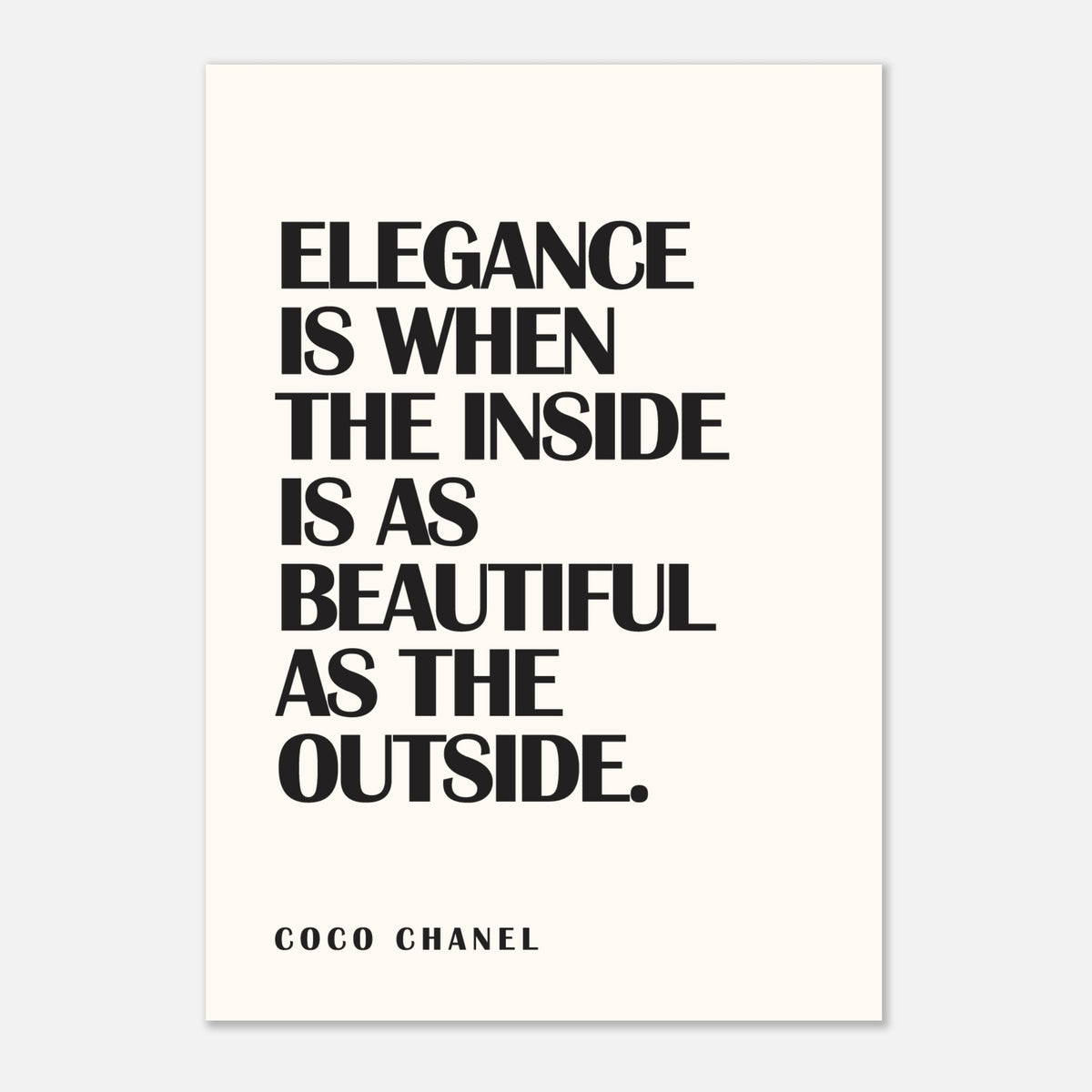 COCO CHANEL - Elegance Quote Print | Contemporary Wall Art