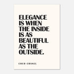 COCO CHANEL - Elegance Quote Print | Contemporary Wall Art