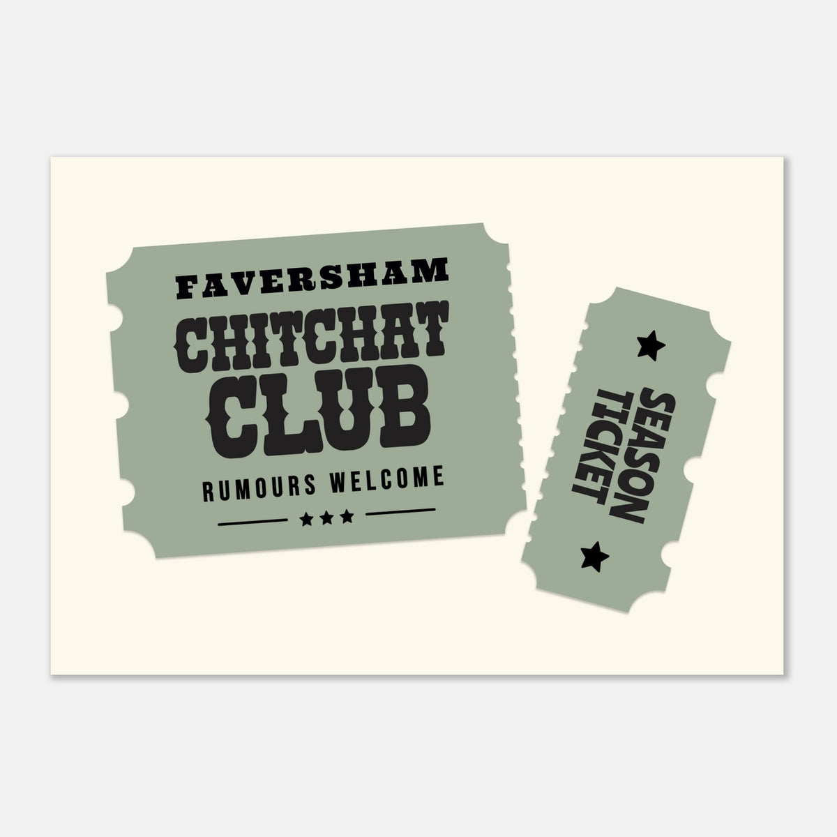 'Your Town' Chitchat Club - Ticket Stub Print — detail view | Timmy Loves Art