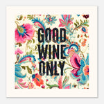 Good Wine Only - Vintage Floral Kitchen Art — detail view | Timmy Loves Art