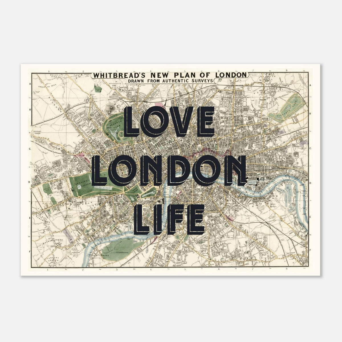 Love London Life - Vintage Map Art Print | Destination Wall Art