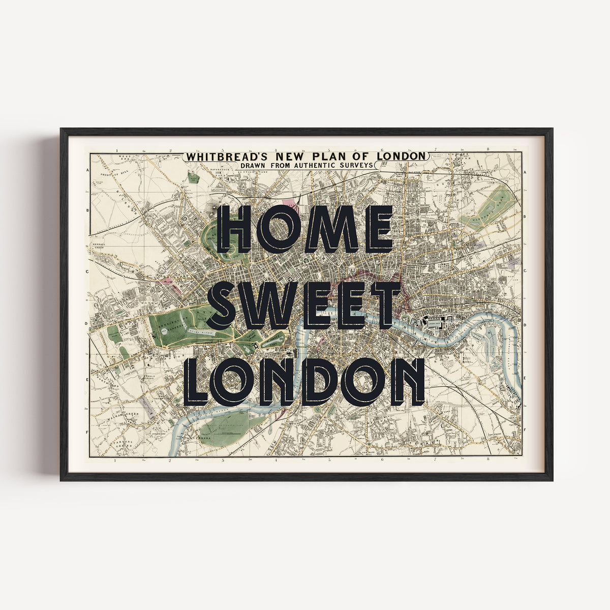 Home Sweet London - Vintage Map Art Print | Destination Wall Art