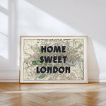 Home Sweet London - Vintage Map Art Print | Destination Wall Art