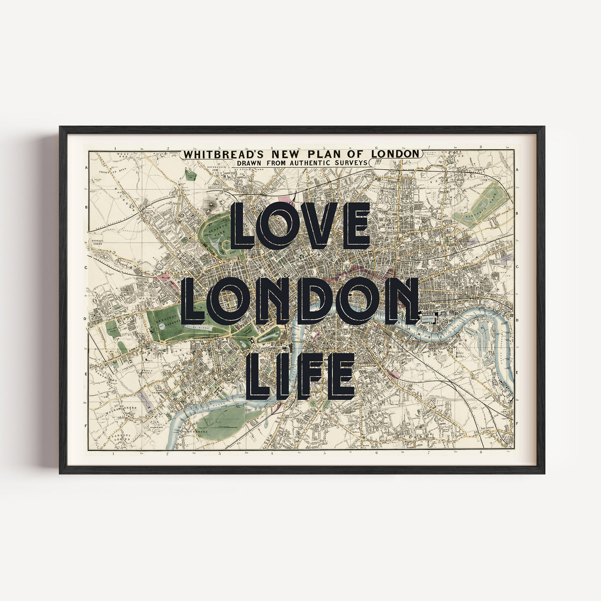 Love London Life - Vintage Map Art Print | Destination Wall Art