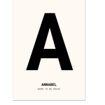 My Letter - Personalised Black & White Print | Wall Art