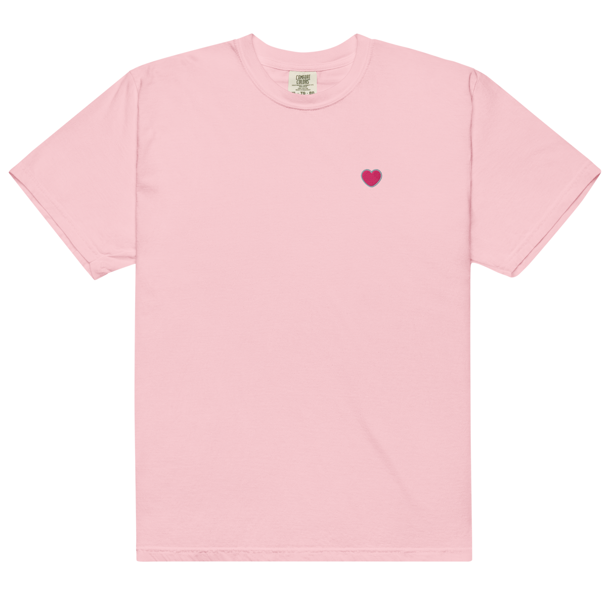 PINK HEART - Embroidered T-shirt | Love Unisex Cotton Tee