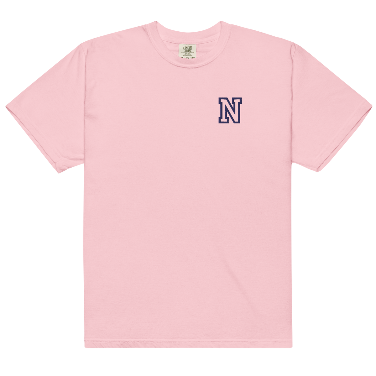 Letter N Embroidered T-shirt - Varsity Cotton Tee | Personal