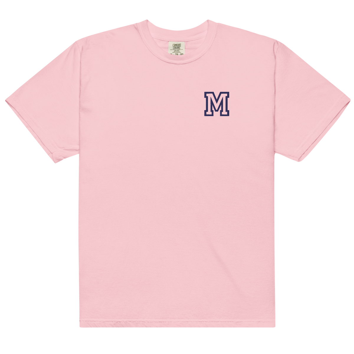 Letter M Embroidered Cotton T-shirt - Varsity Style | Gift