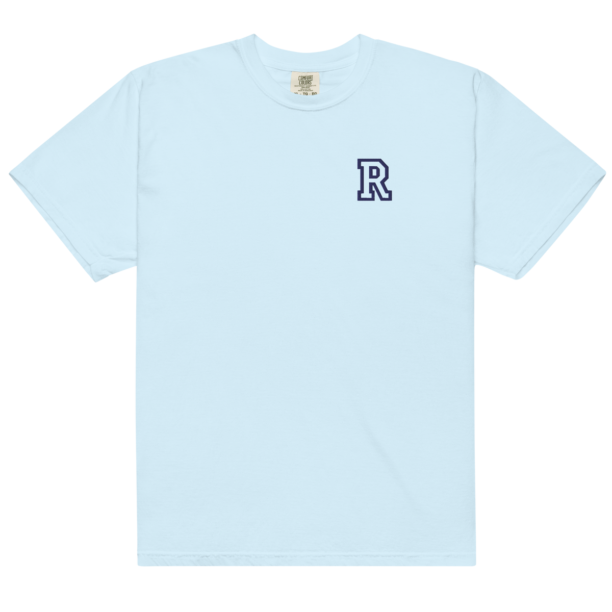 Letter R Embroidered T-Shirt - Personalised Cotton Tee | Navy