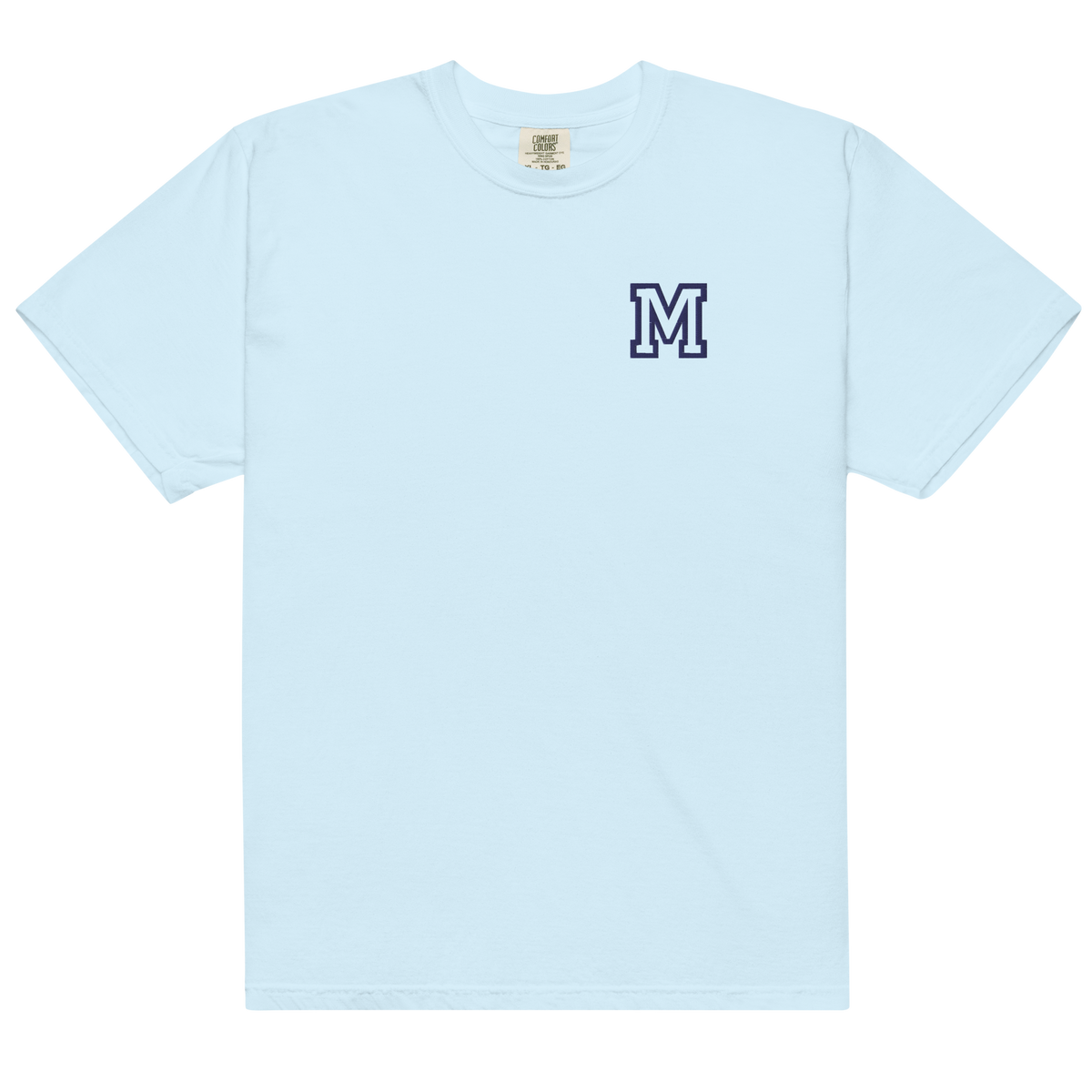 Letter M Embroidered Cotton T-shirt - Varsity Style | Gift