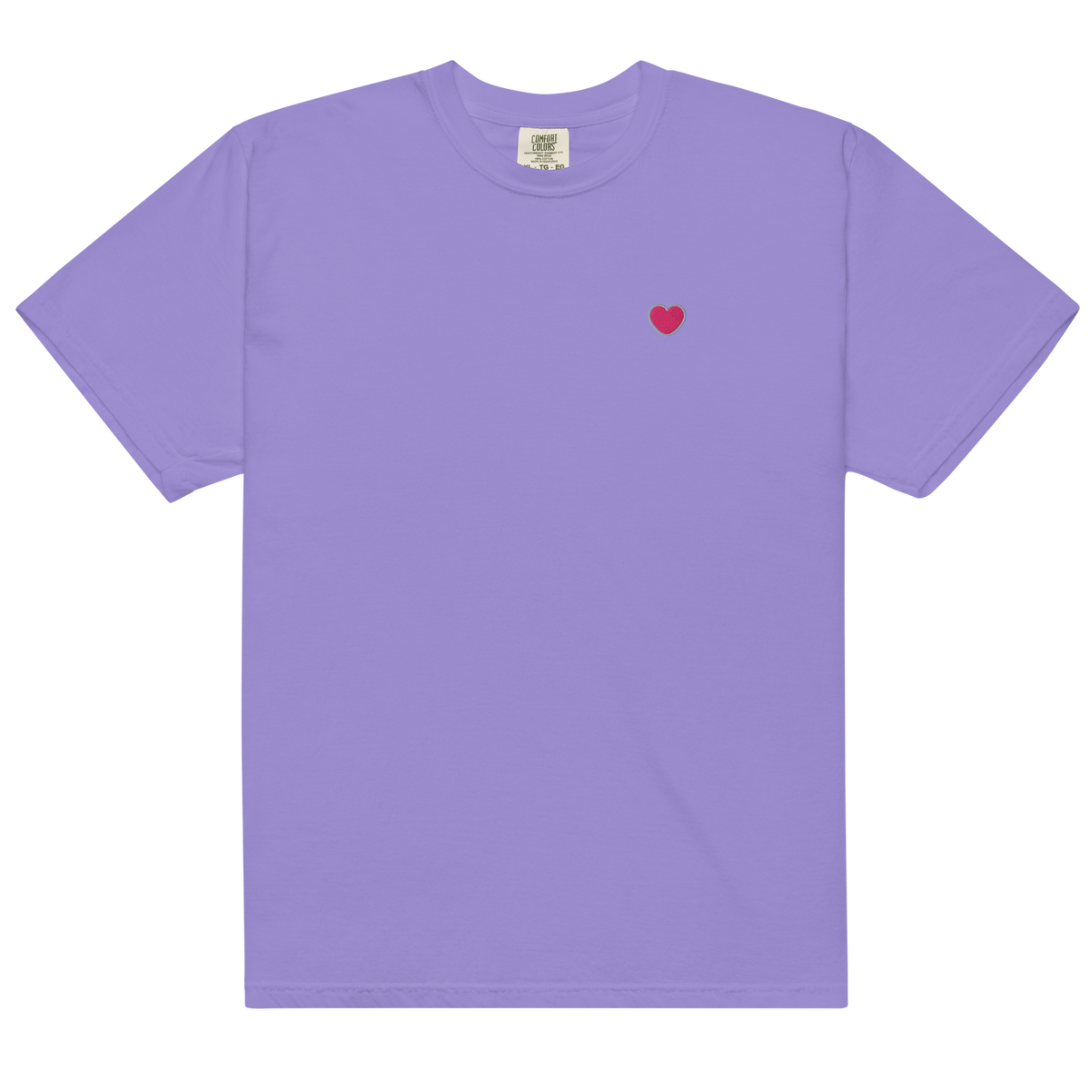 PINK HEART - Embroidered T-shirt | Love Unisex Cotton Tee