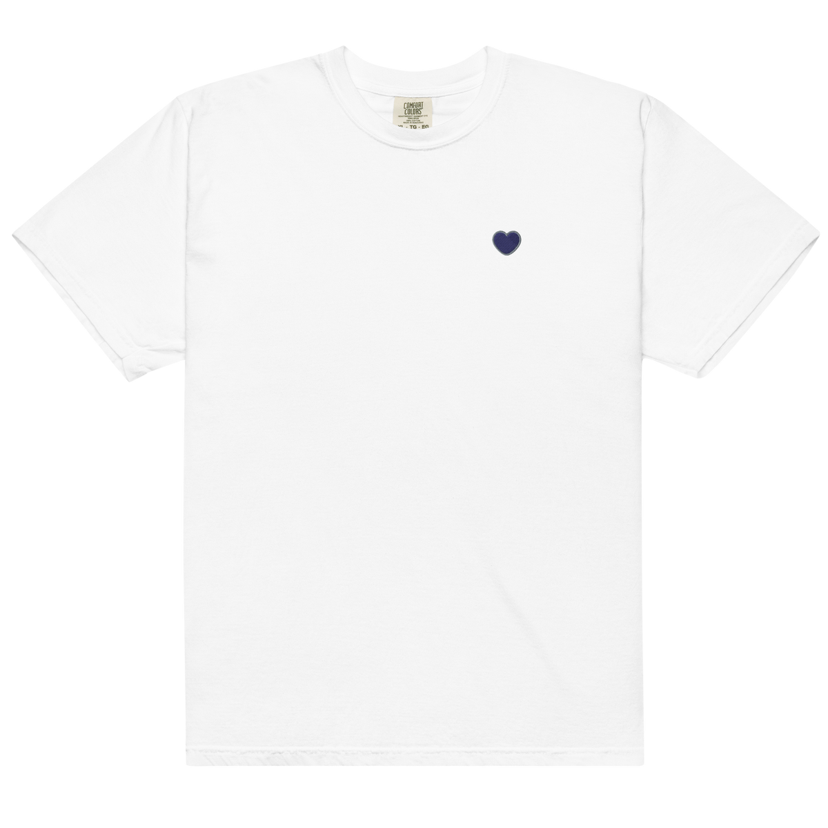 Navy Heart Embroidered T-Shirt | Premium Unisex Love Tee