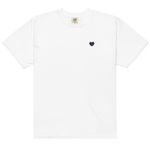 Navy Heart Embroidered T-Shirt | Premium Unisex Love Tee