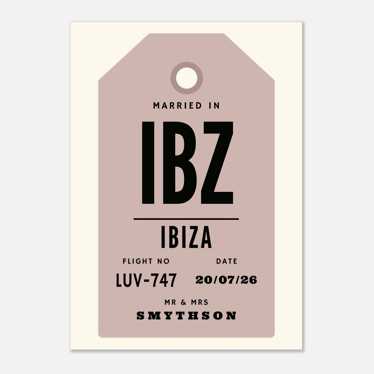 Mr & Mrs Married In - Luggage Tag Print | Timmy Loves Art