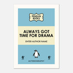 "Customisable penguin book cover print, perfect as a unique gift for PhD graduations."