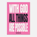 God All Things Possible - Bible Verse Matthew 19:26 | Faith Art