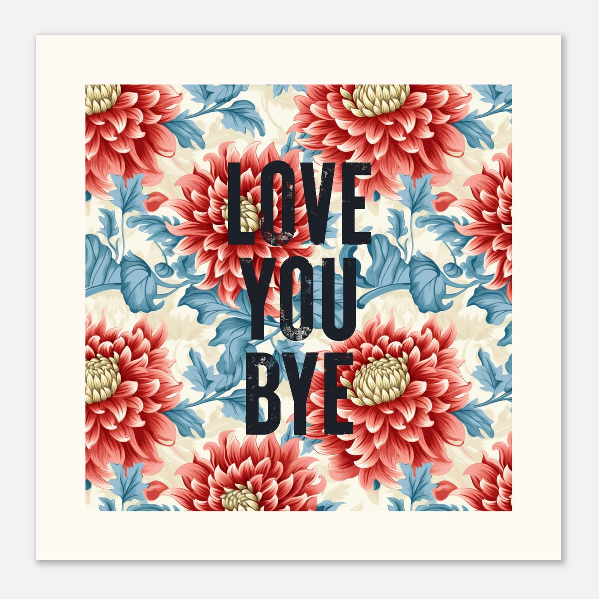 Love You Bye - Vintage Floral Hallway Art — detail view | Timmy Loves Art