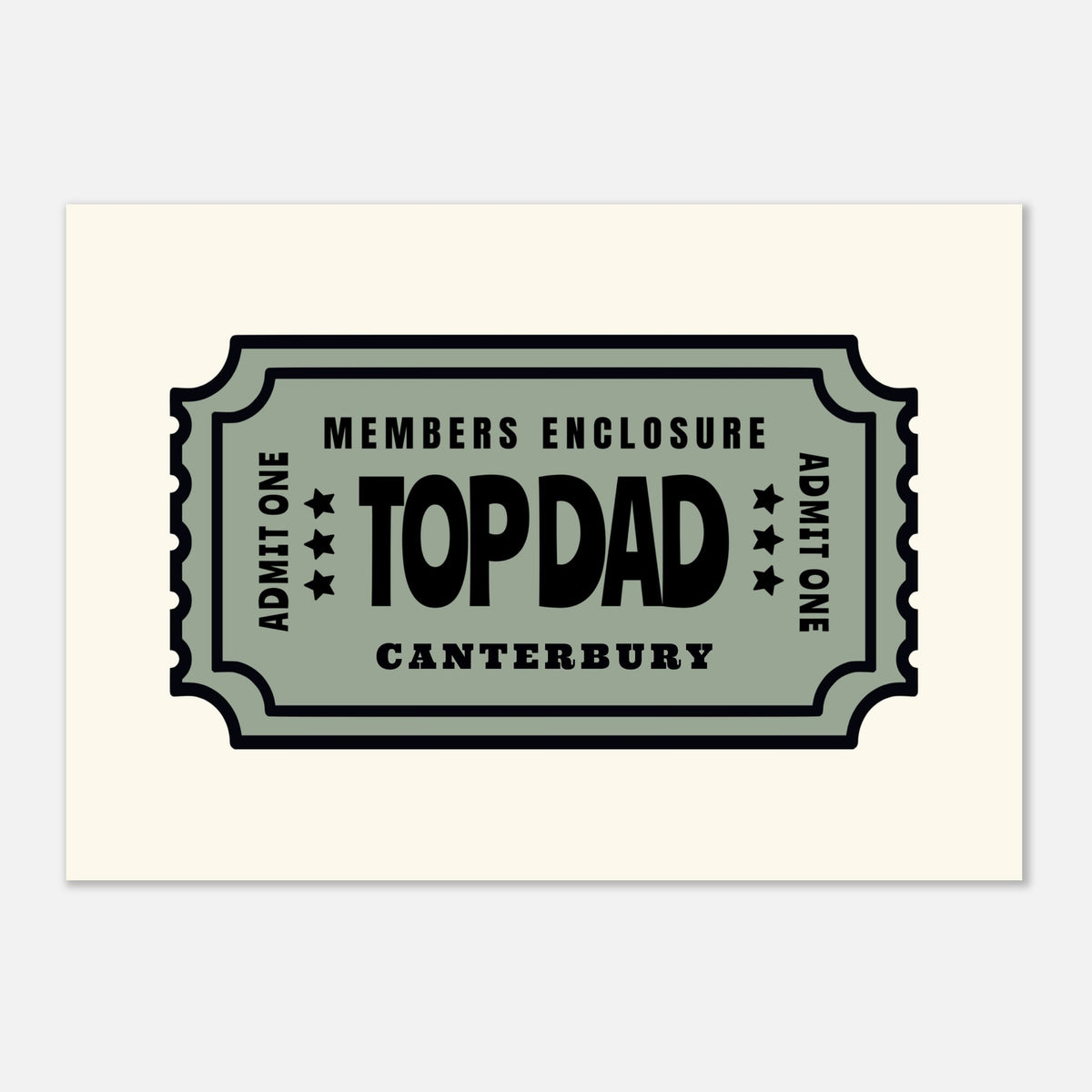 'Your Town' Top Dad - Ticket Stub Print — colour option | Timmy Loves Art