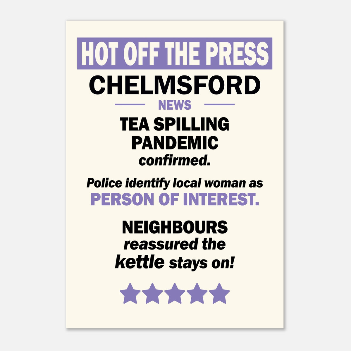 Tea Spilling Pandemic - Hot Off The Press | Timmy Loves Art