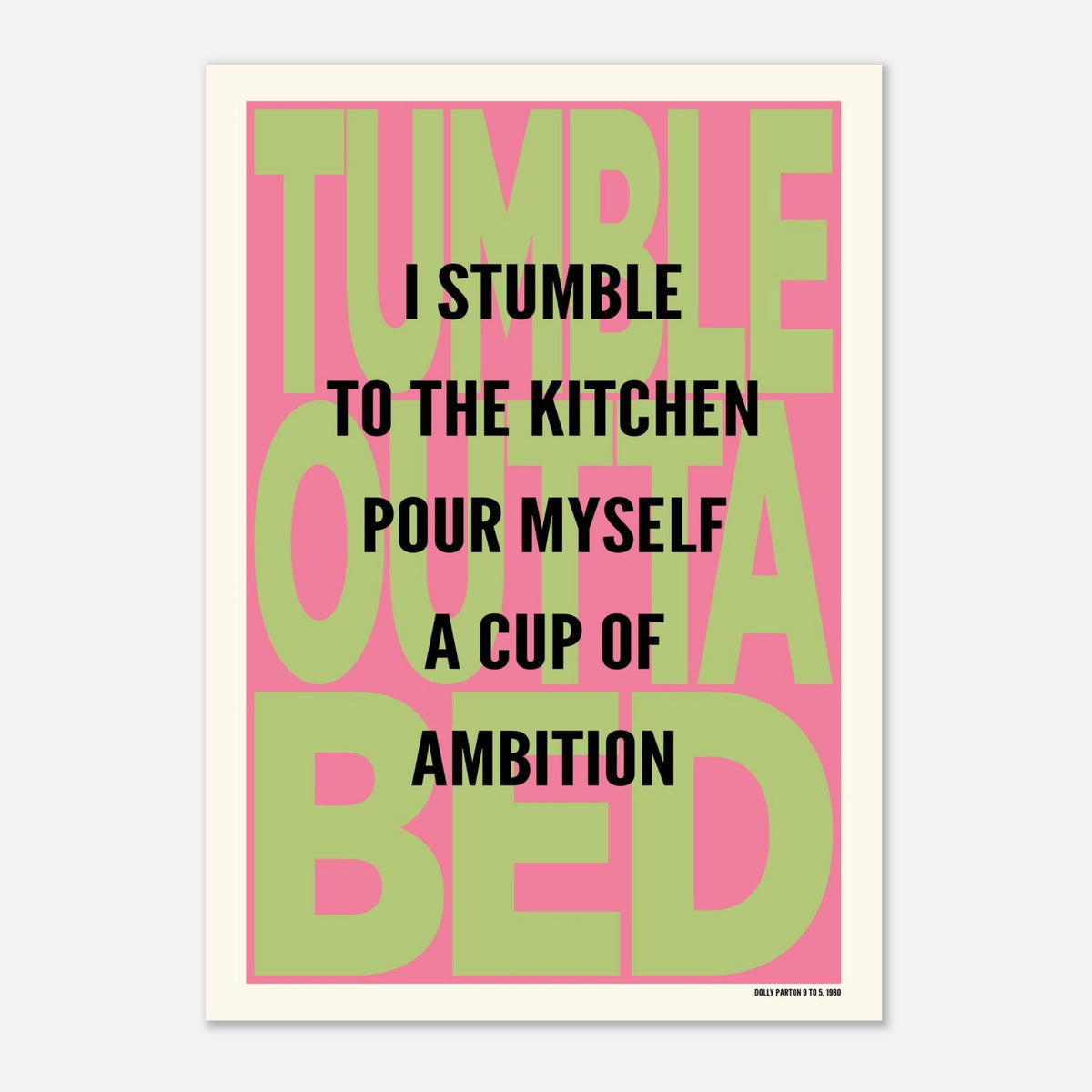 Tumble Outta Bed - Song Lyric Print — colour option | Timmy Loves Art