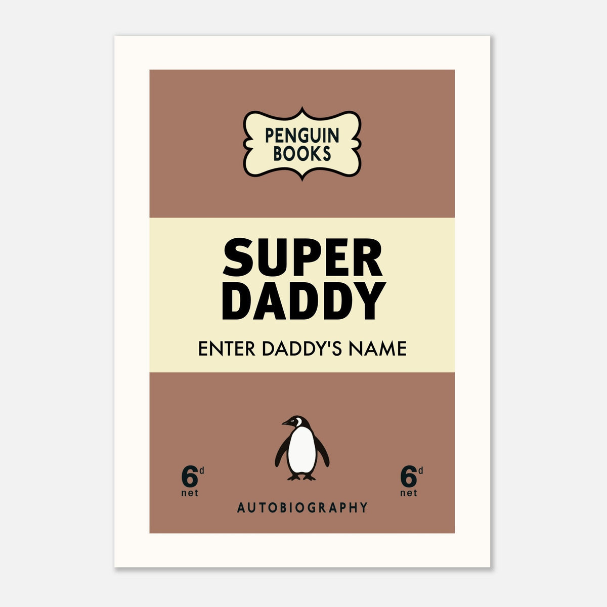 Super Daddy - Personalised Penguin Book Print | Wall Art