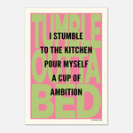 Tumble Outta Bed - Song Lyric Print — alternate view | Timmy Loves Art