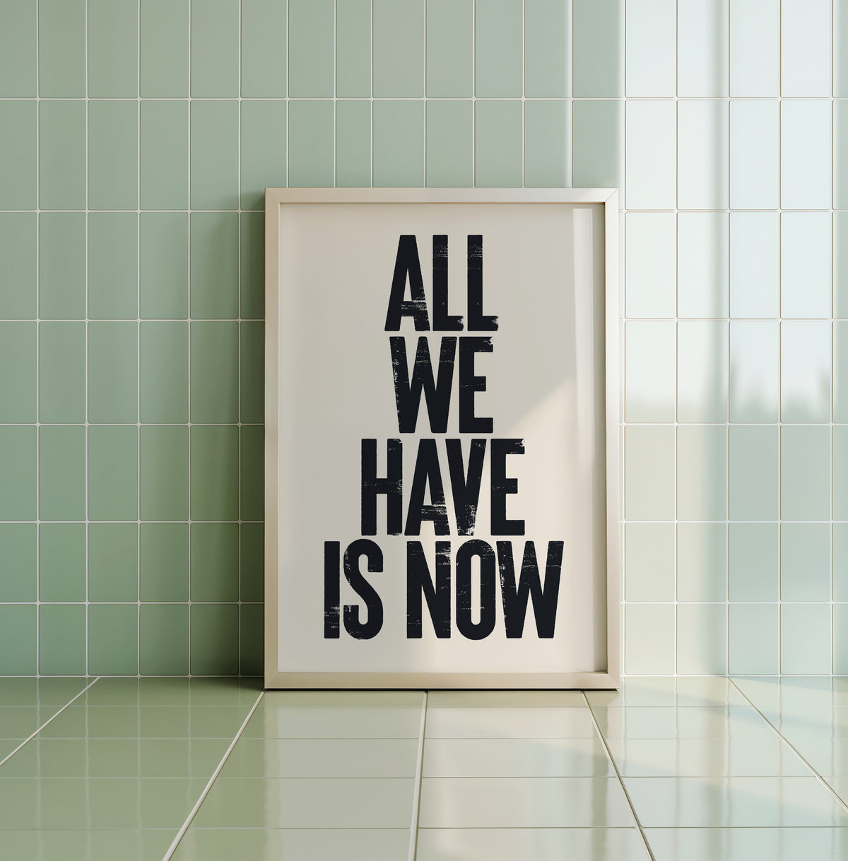 "High quality matte art print with the inspirational quote 'Breathe it in. Be here. Let it be enough.'"