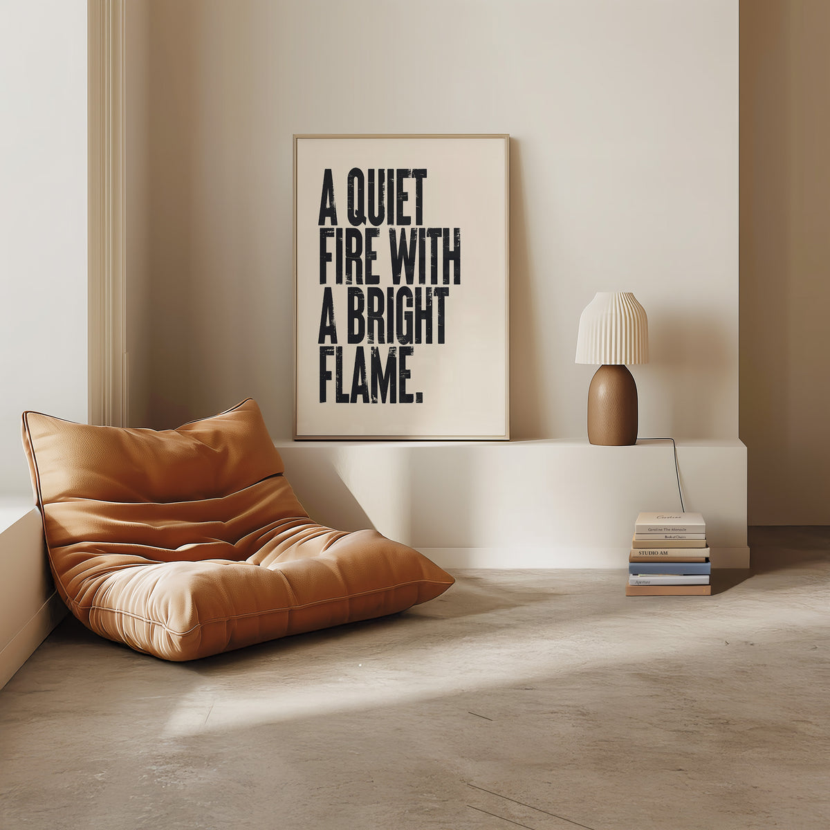 A QUIET FIRE WITH A BRIGHT FLAME