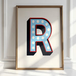Blue Marquee Letters - Alphabet Art Decor | Wall Art