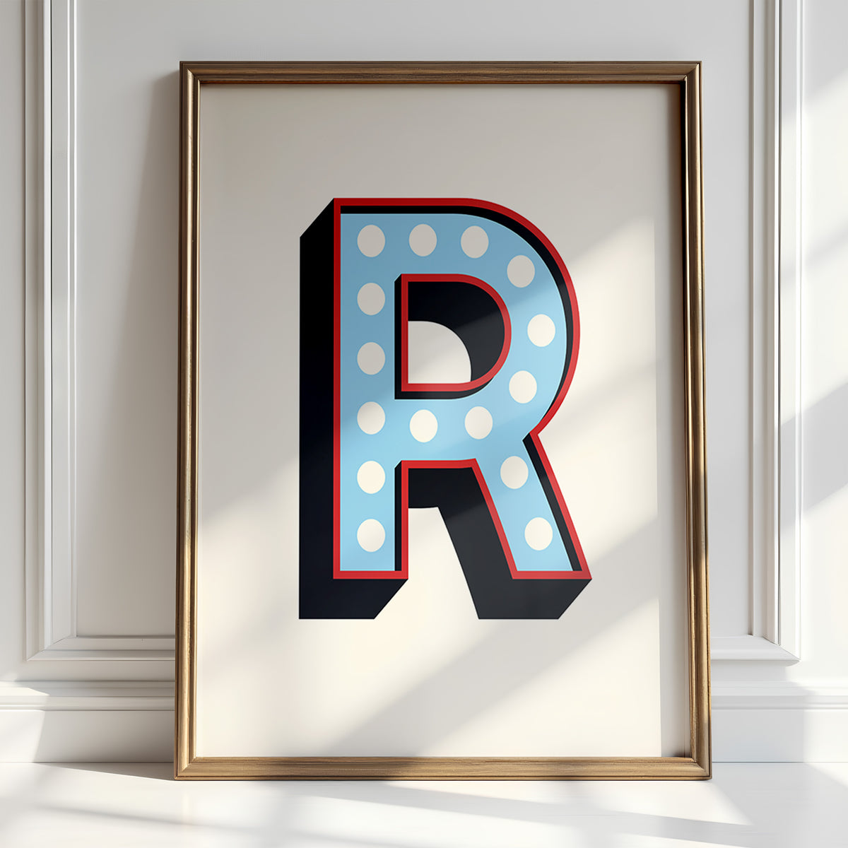 BLUE MARQUEE ALPHABET ART