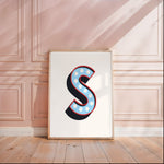 BLUE MARQUEE ALPHABET ART