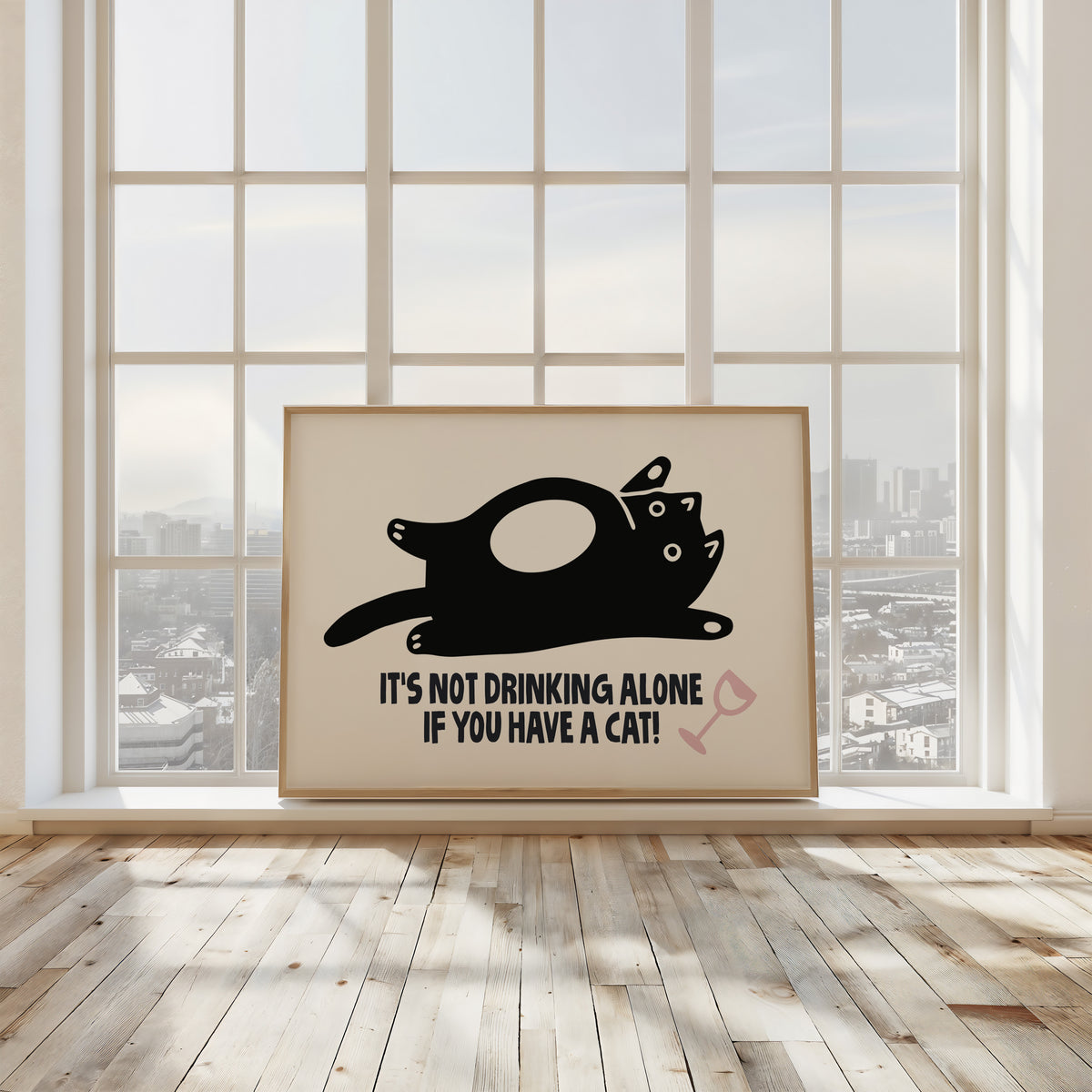 DRINKING ALONE - Cat Lover Print!