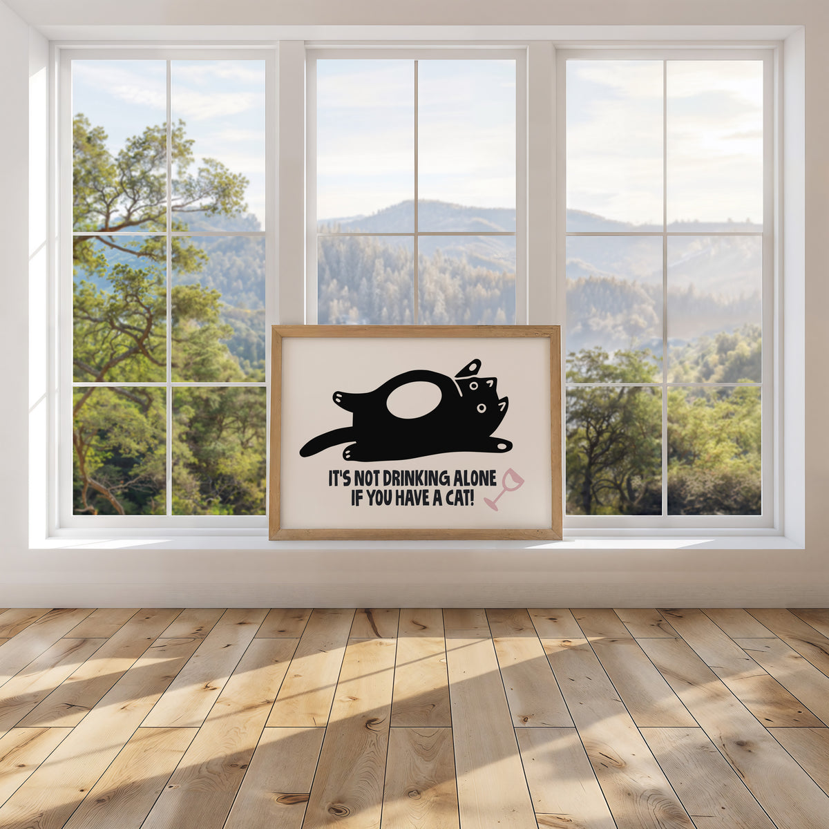 DRINKING ALONE - Cat Lover Print!