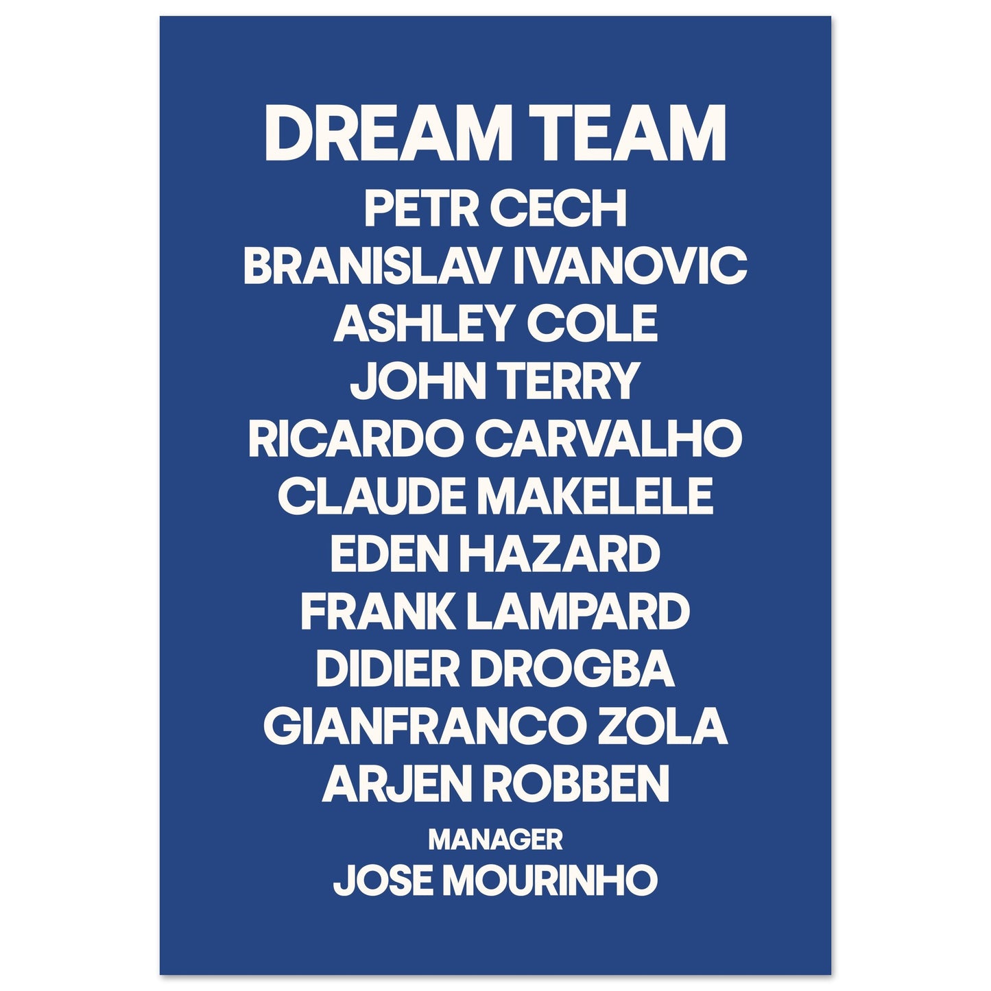 FOOTBALL DREAM TEAM  Blue Personalised Print