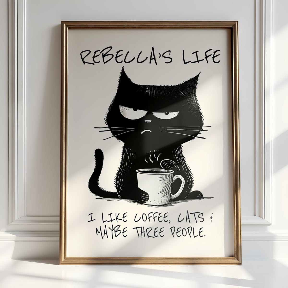 I LIKE COFFEE, CATS & MAYBE THREE PEOPLE - Personalised Print
